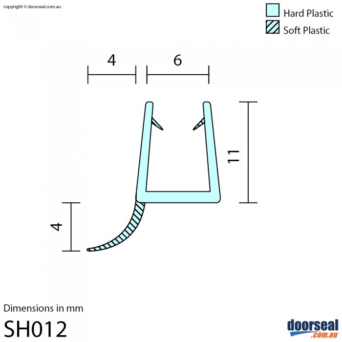 SH012 Shower Screen Seal (6mm glass)